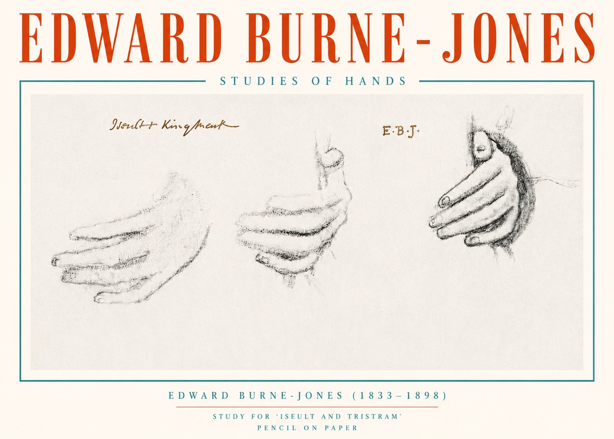 Edward Burne-Jones Study for 'Iseult and Tristram' No4 - Poster