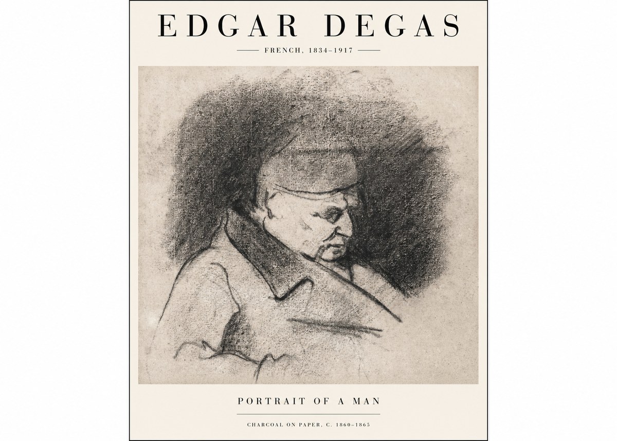 Edgar Degas Portrait of a Man No1 - Poster