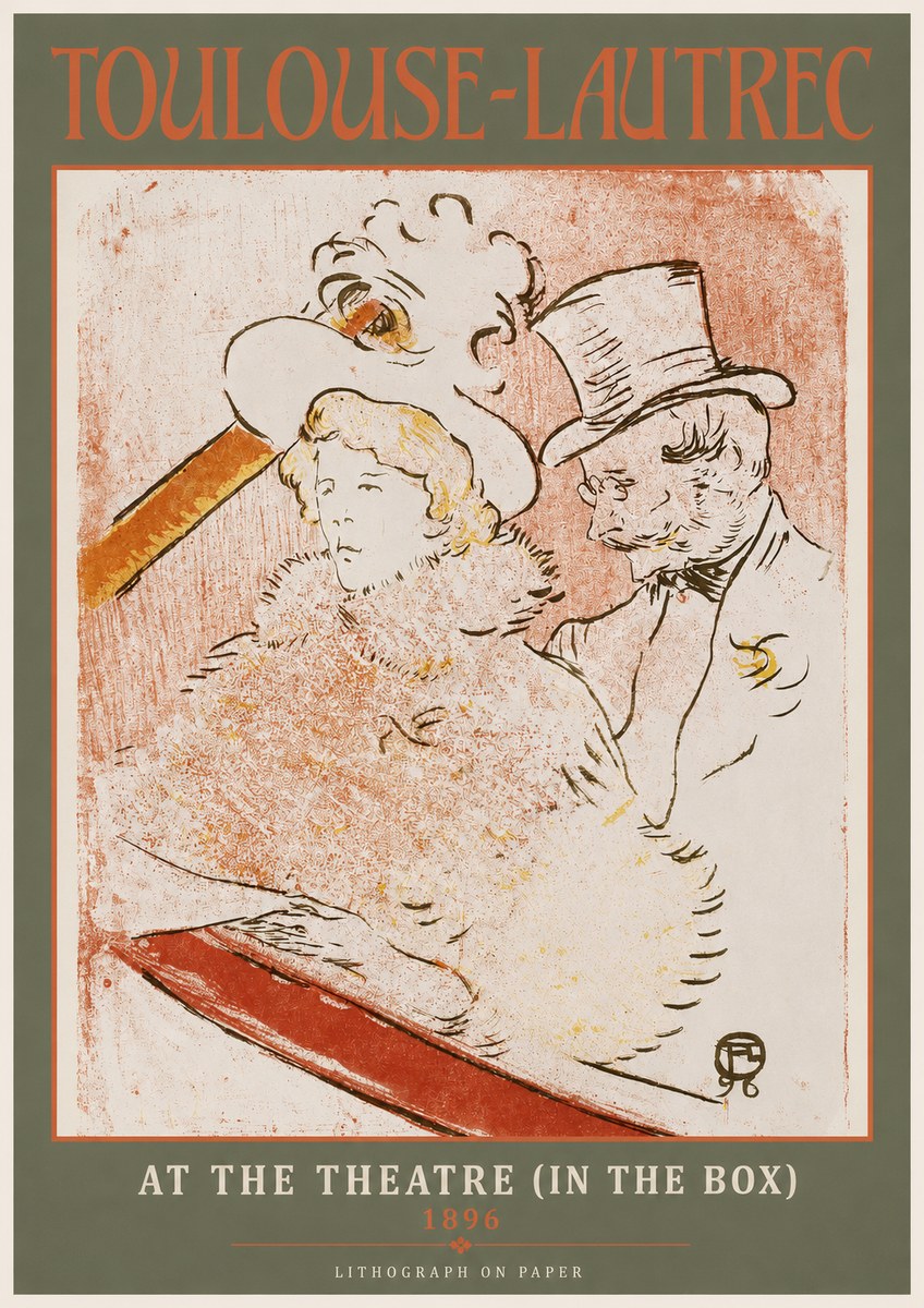 Toulouse-Lautrec At the Theatre (in the Box) No2 - Poster