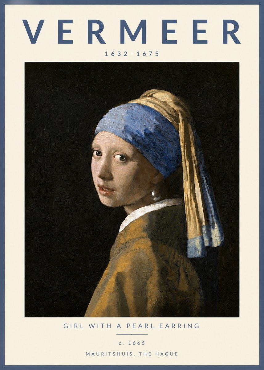 Vermeer Girl with a Pearl Earring II No6 - Poster