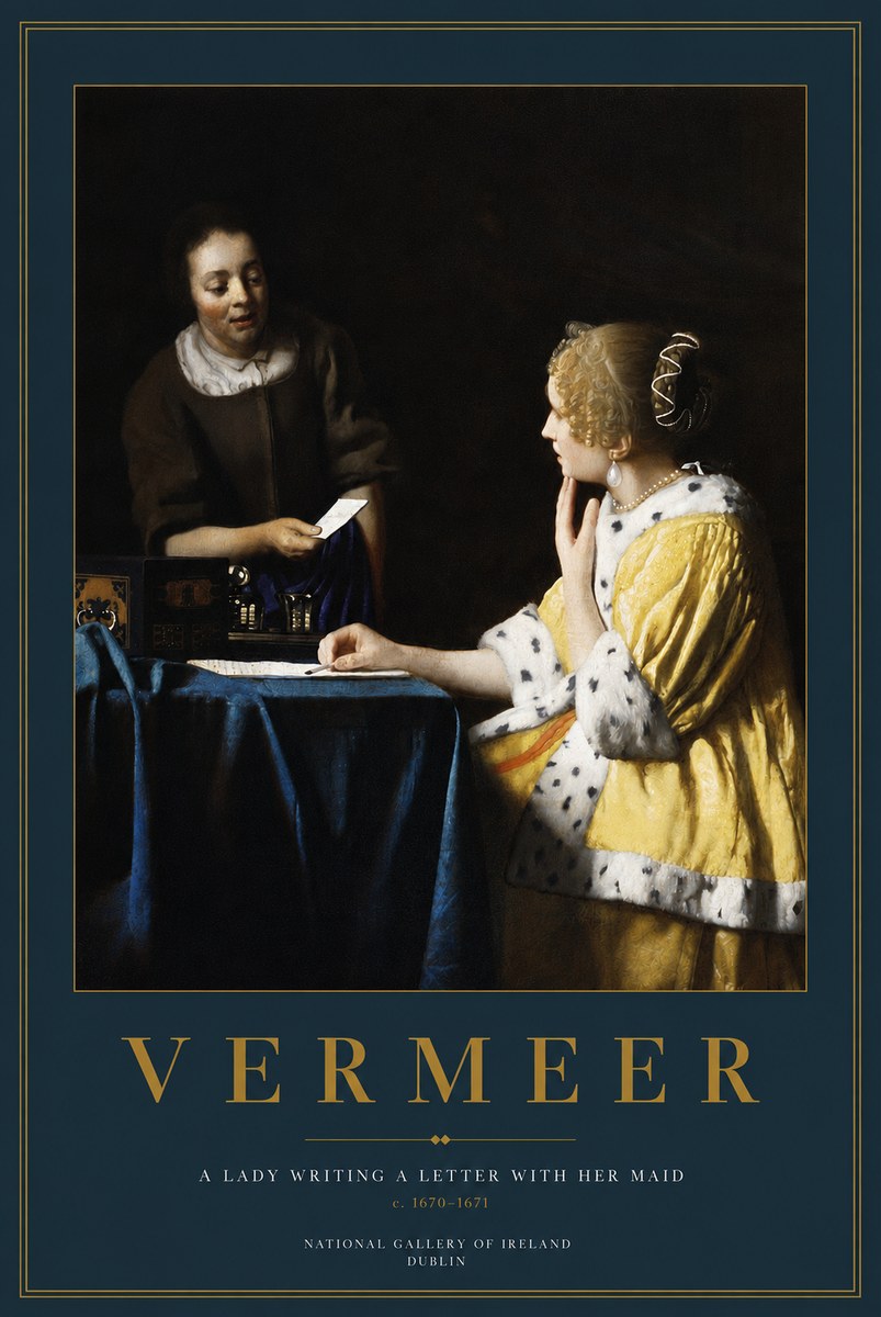 Vermeer A Lady Writing a Letter with Her Maid II No4 - Poster