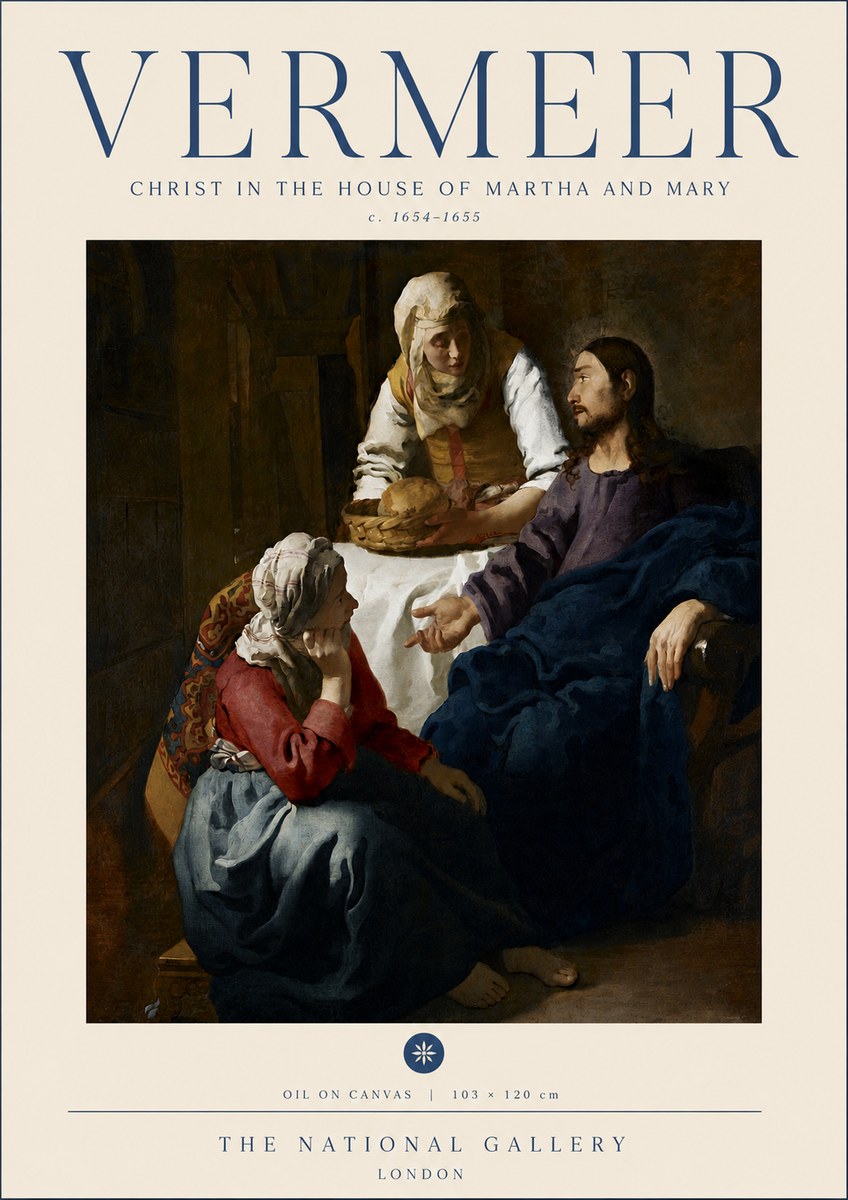 Vermeer Christ in the House of Martha and Mary No6 - Poster