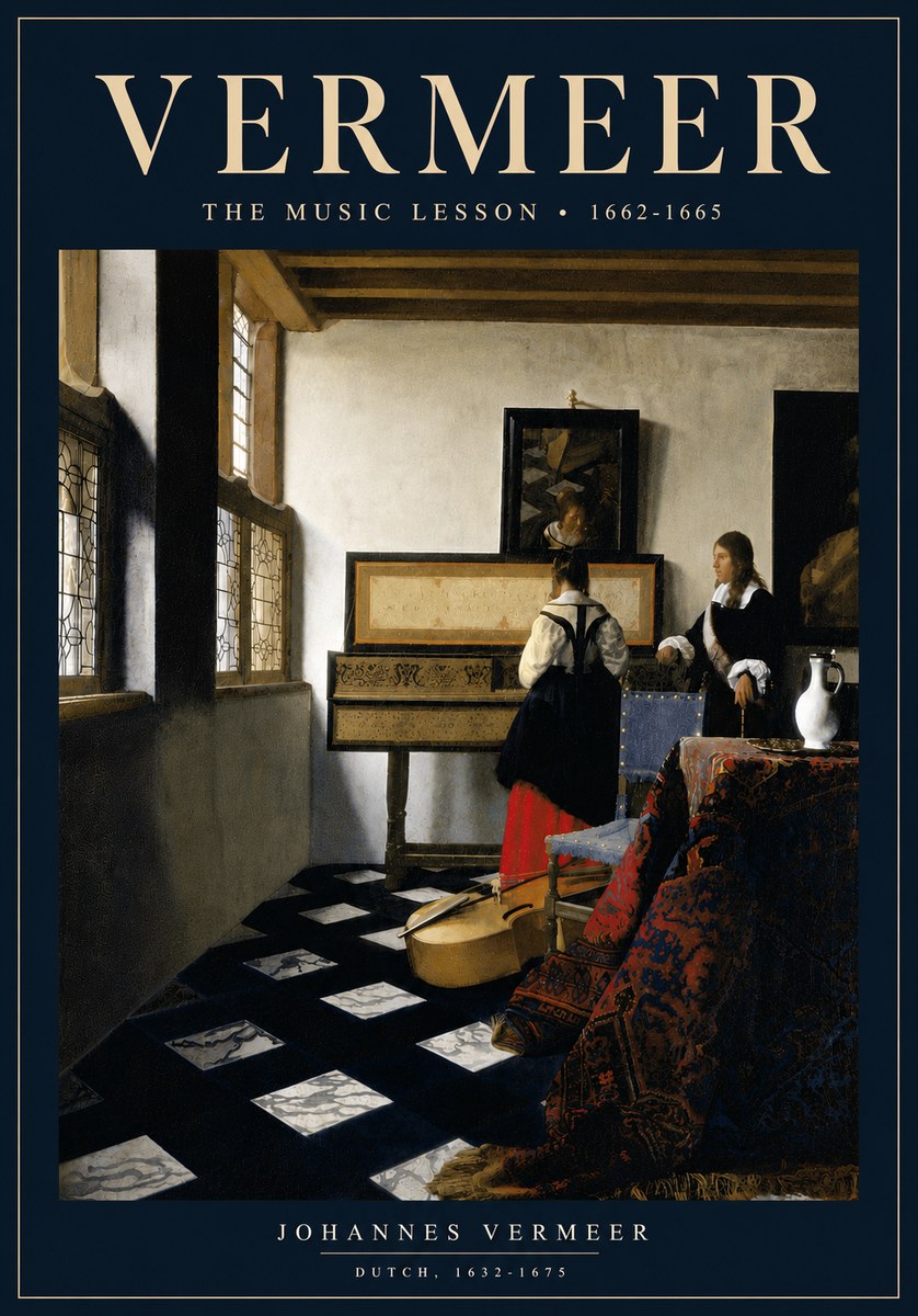 Vermeer The Music Lesson No6 - Poster