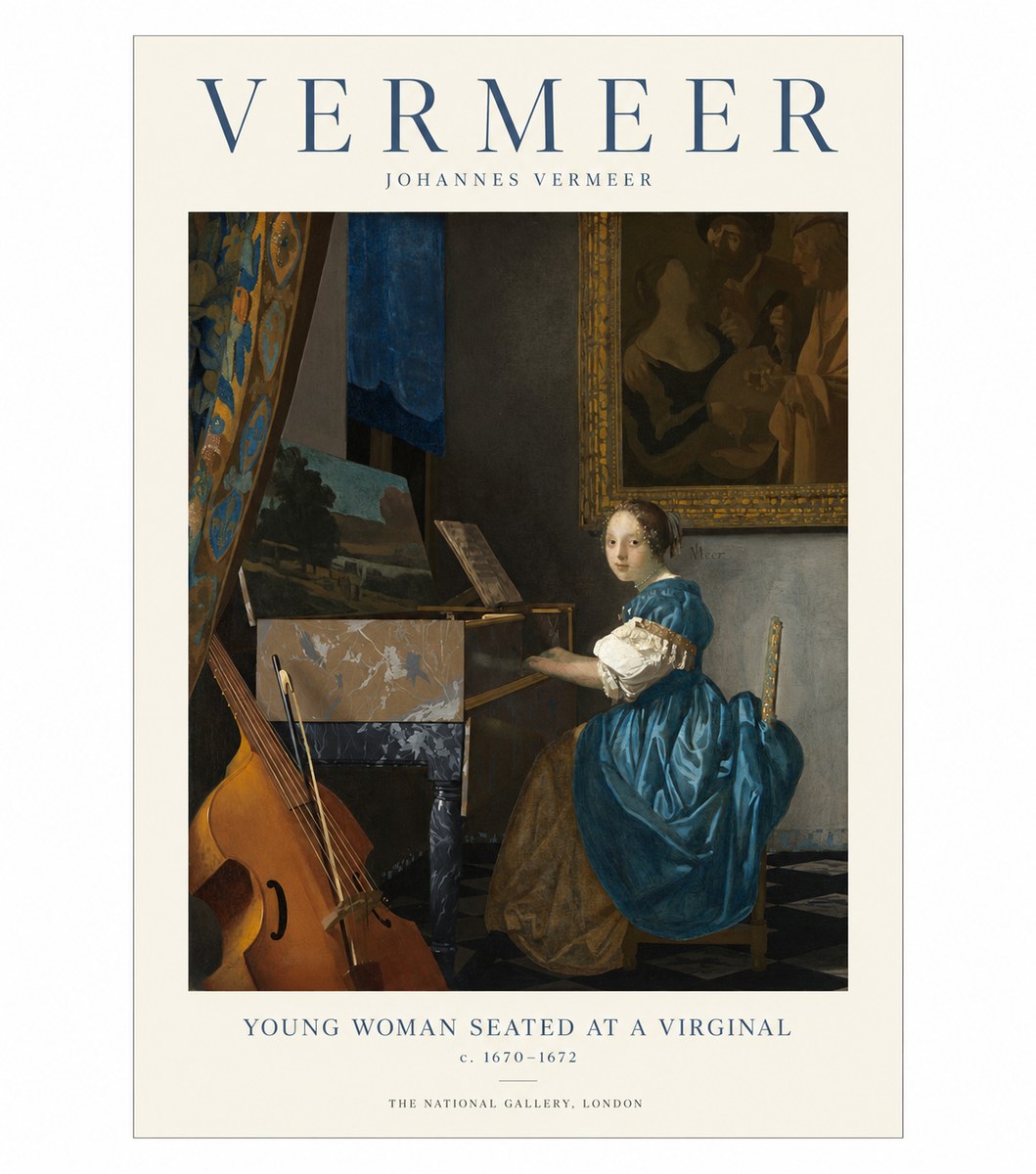 Vermeer Young Woman Seated at a Virginal No1 - Poster