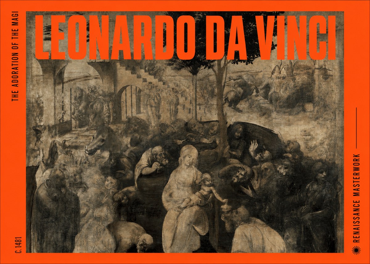Leonardo da Vinci The Adoration of the Magi No4 - Poster