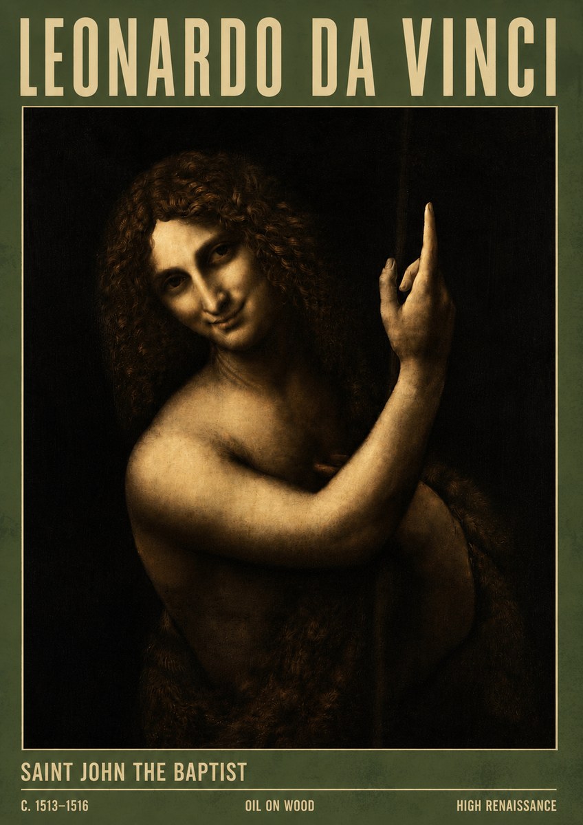 Leonardo da Vinci Saint John the Baptist No4 - Poster