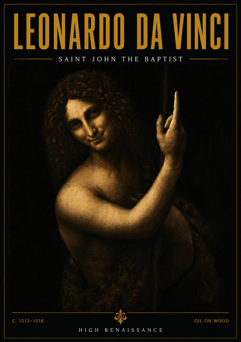 Leonardo da Vinci Saint John the Baptist No6 - Poster