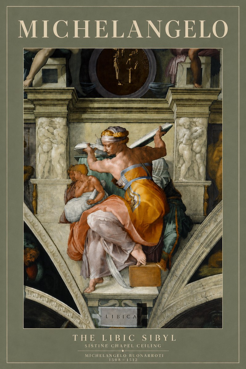 Michelangelo The Libic Sibyl No5 - Poster