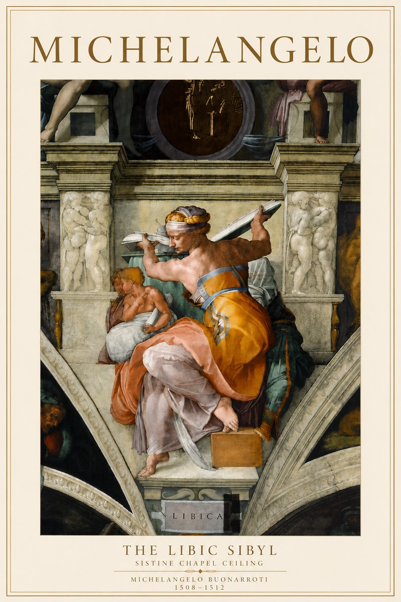 Michelangelo The Libic Sibyl No6 - Poster
