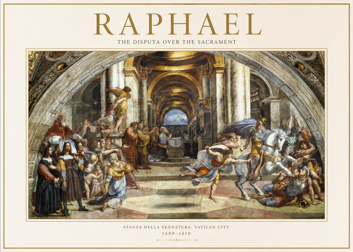 Raphael The Disputa over the Sacrament No1 - Poster