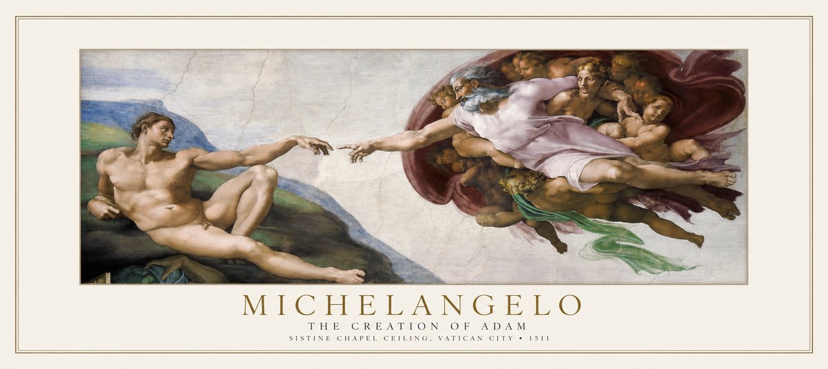 Michelangelo The Creation of Adam No1 - Poster
