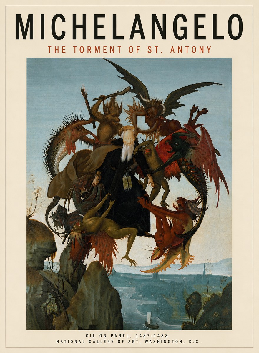 Michelangelo The Torment of St. Antony No5 - Poster