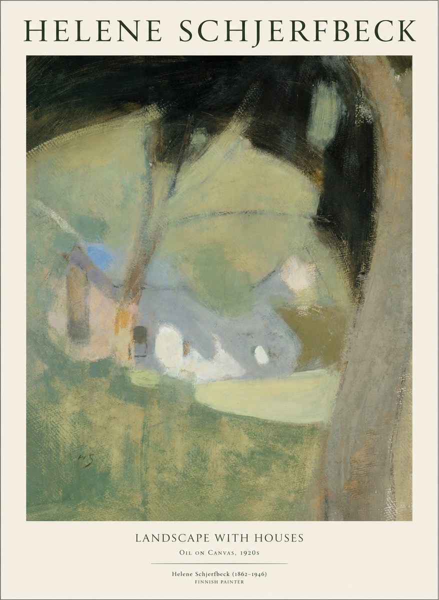 Helene Schjerfbeck Landscape with Houses No1 - Poster