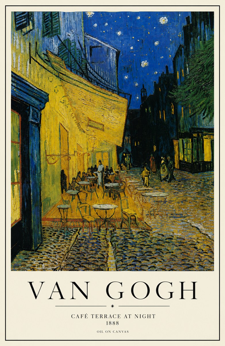 Van Gogh Café Terrace at Night No3 - Poster