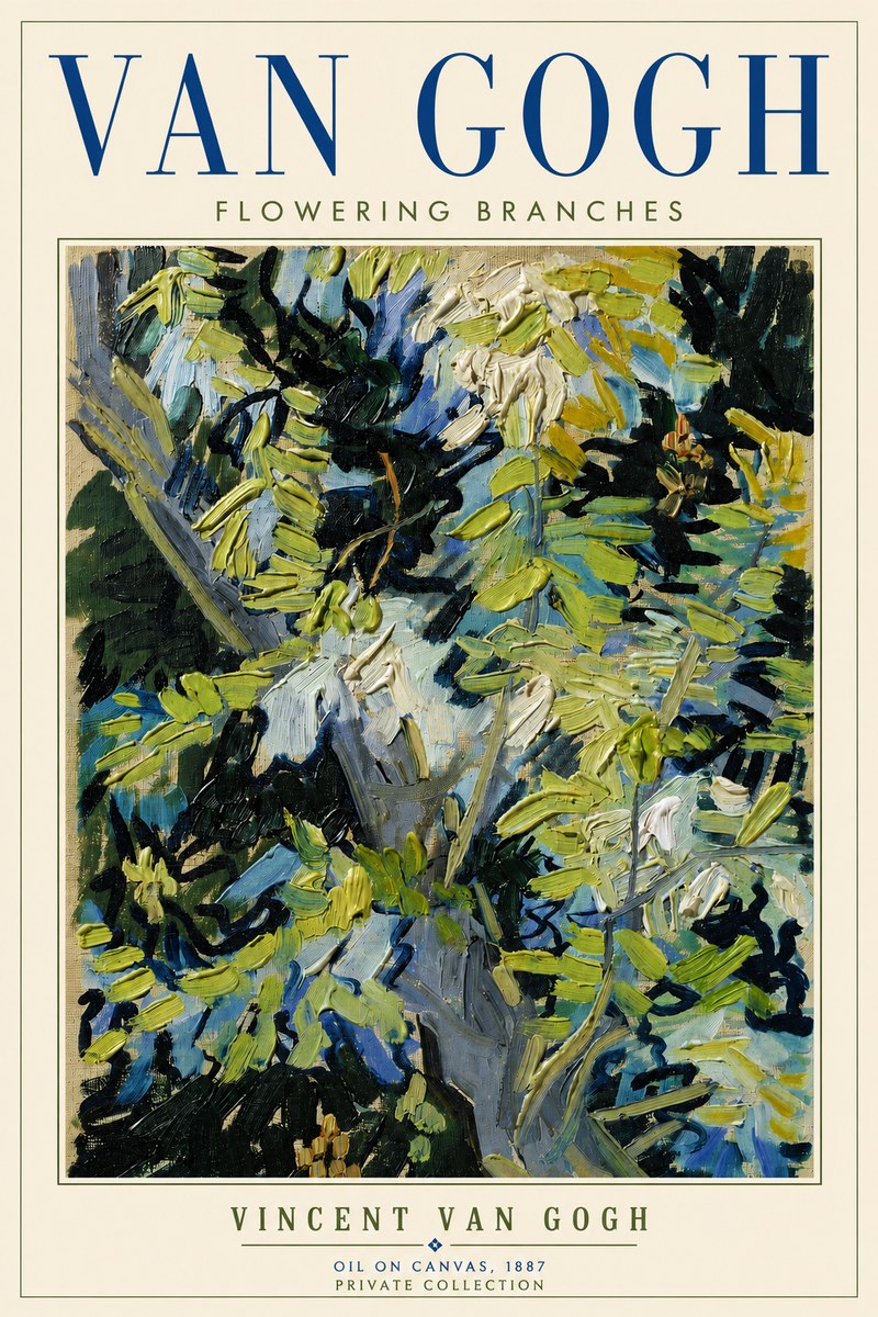 Van Gogh Flowering Branches No4 - Poster