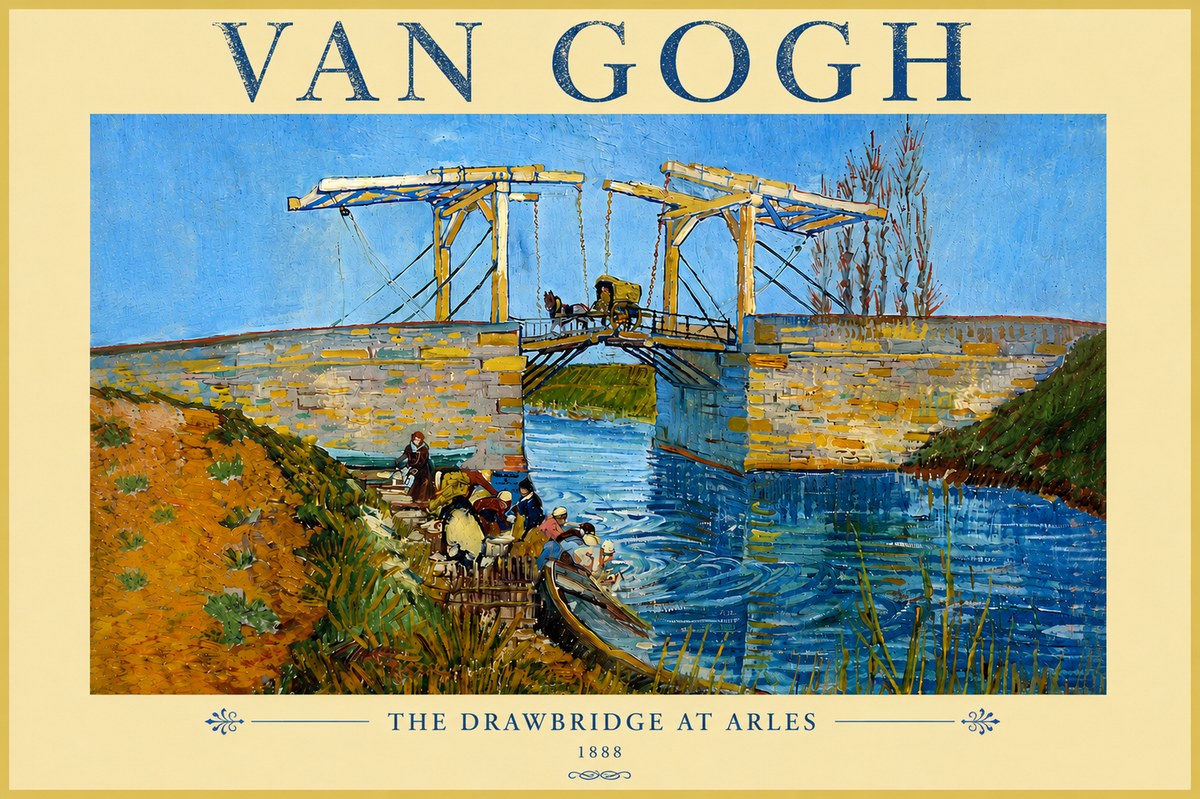 Van Gogh The Drawbridge at Arles I No5 - Poster