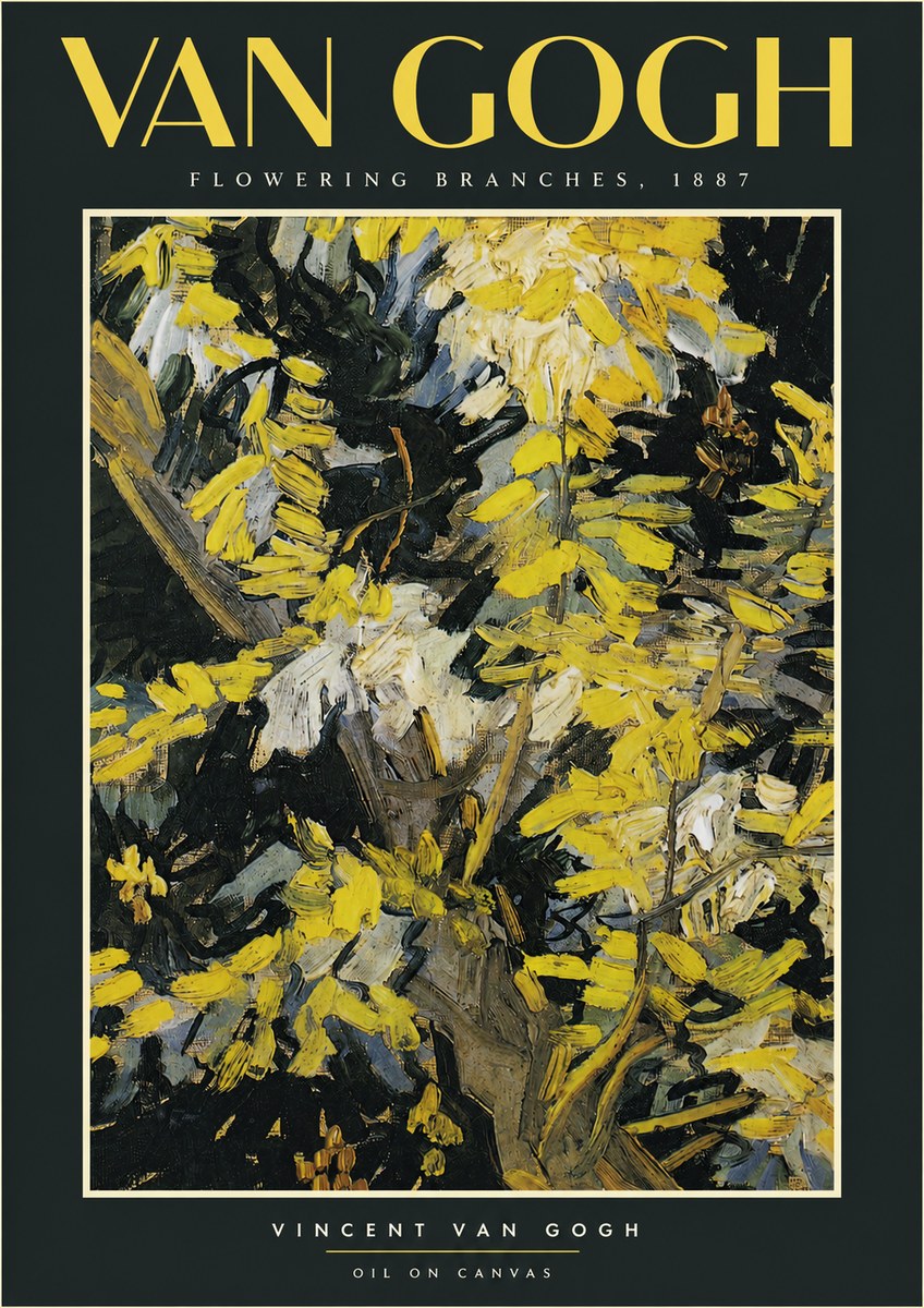 Van Gogh Flowering Branches, 1887 No4 - Poster