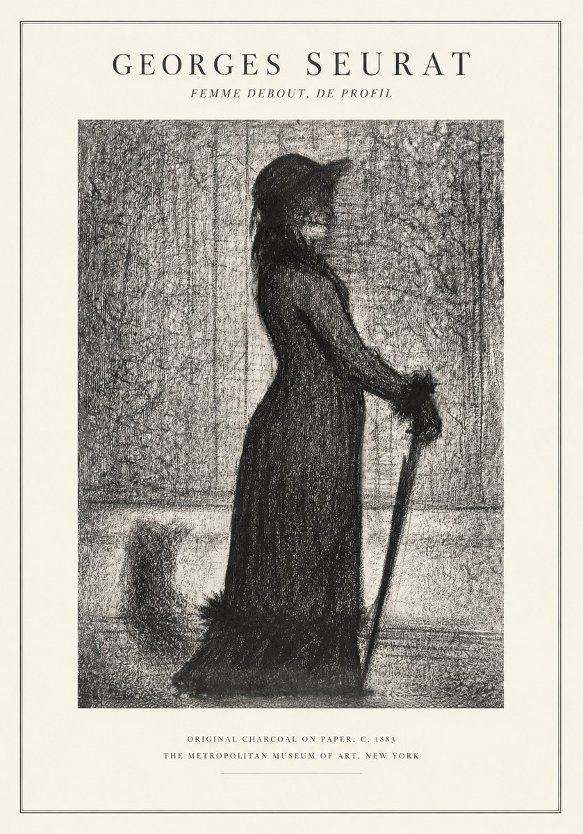 Seurat Femme Debout, De Profil No1 - Poster