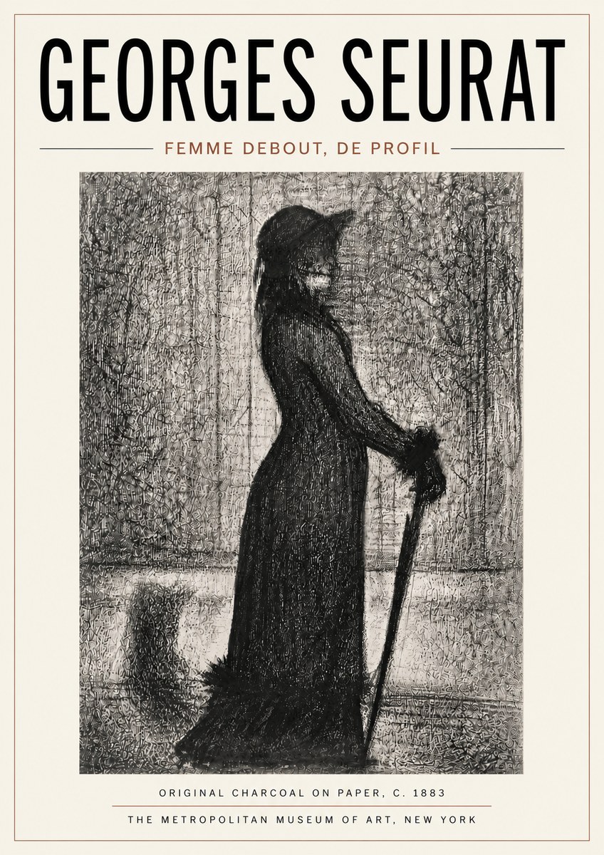 Seurat Femme Debout, De Profil No6 - Poster
