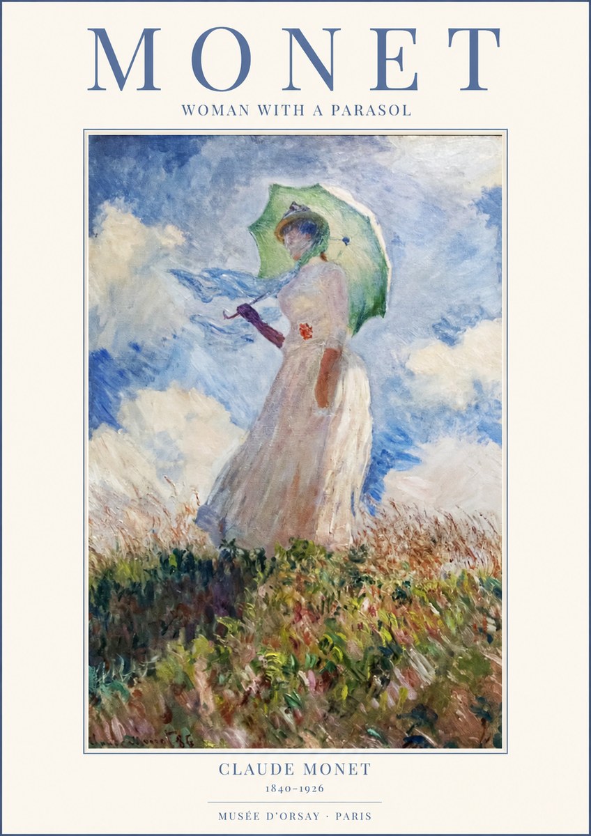 Monet Woman with a Parasol No1 - Poster