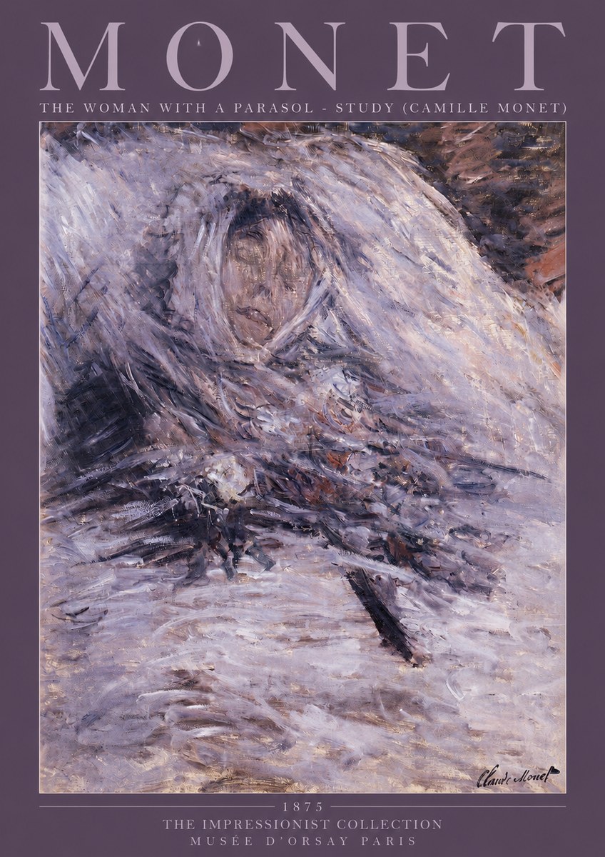 Monet The Woman with a Parasol - Study (Camille Monet) No2 - Poster