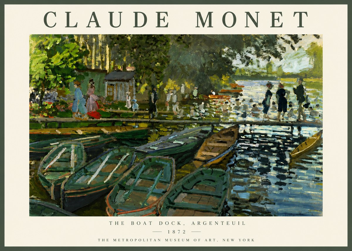 Monet The Boat Dock, Argenteuil No4 - Poster