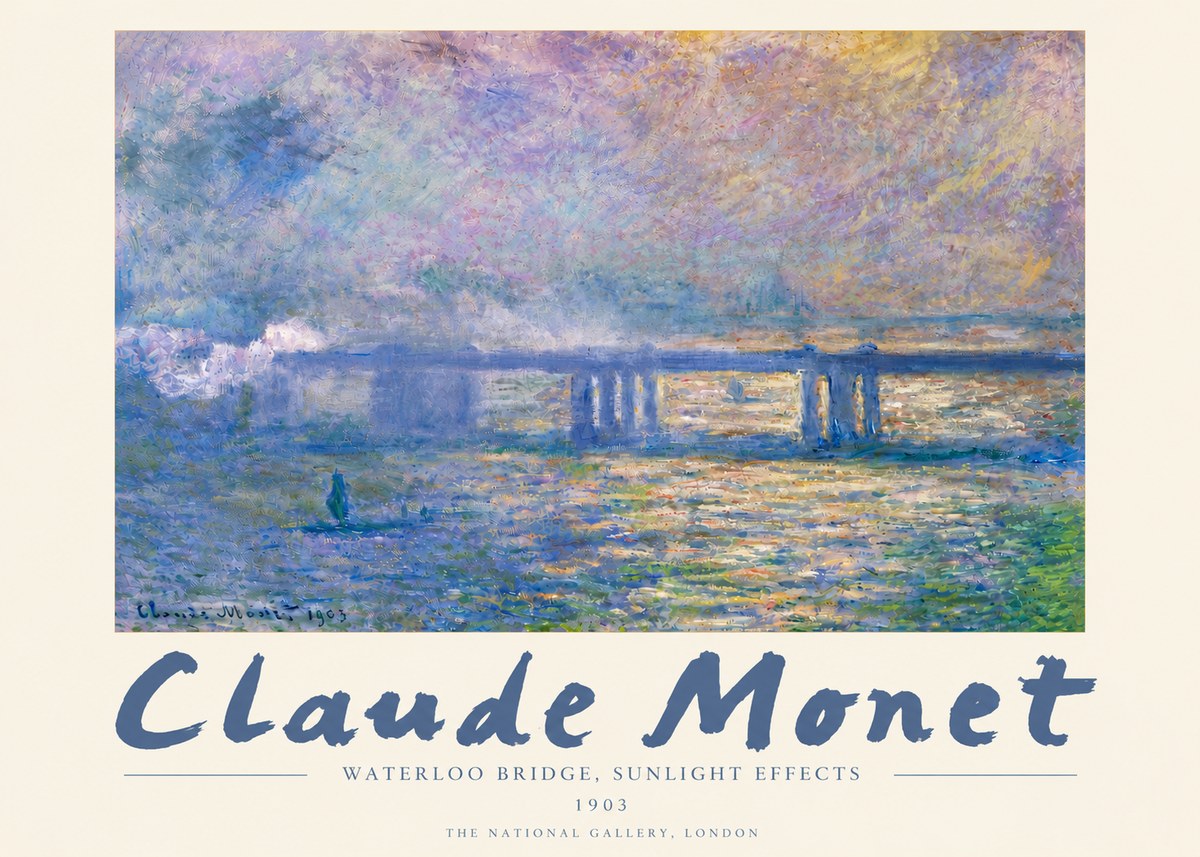 Monet Waterloo Bridge, Sunlight Effects No5 - Poster