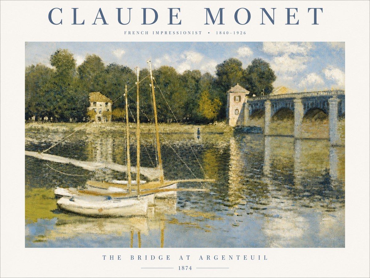 Monet The Bridge at Argenteuil III No6 - Poster