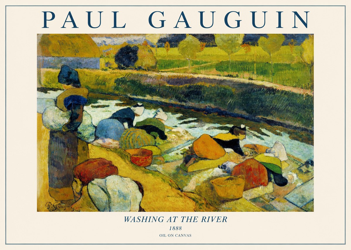 Paul Gauguin Washing at the River No1 - Poster