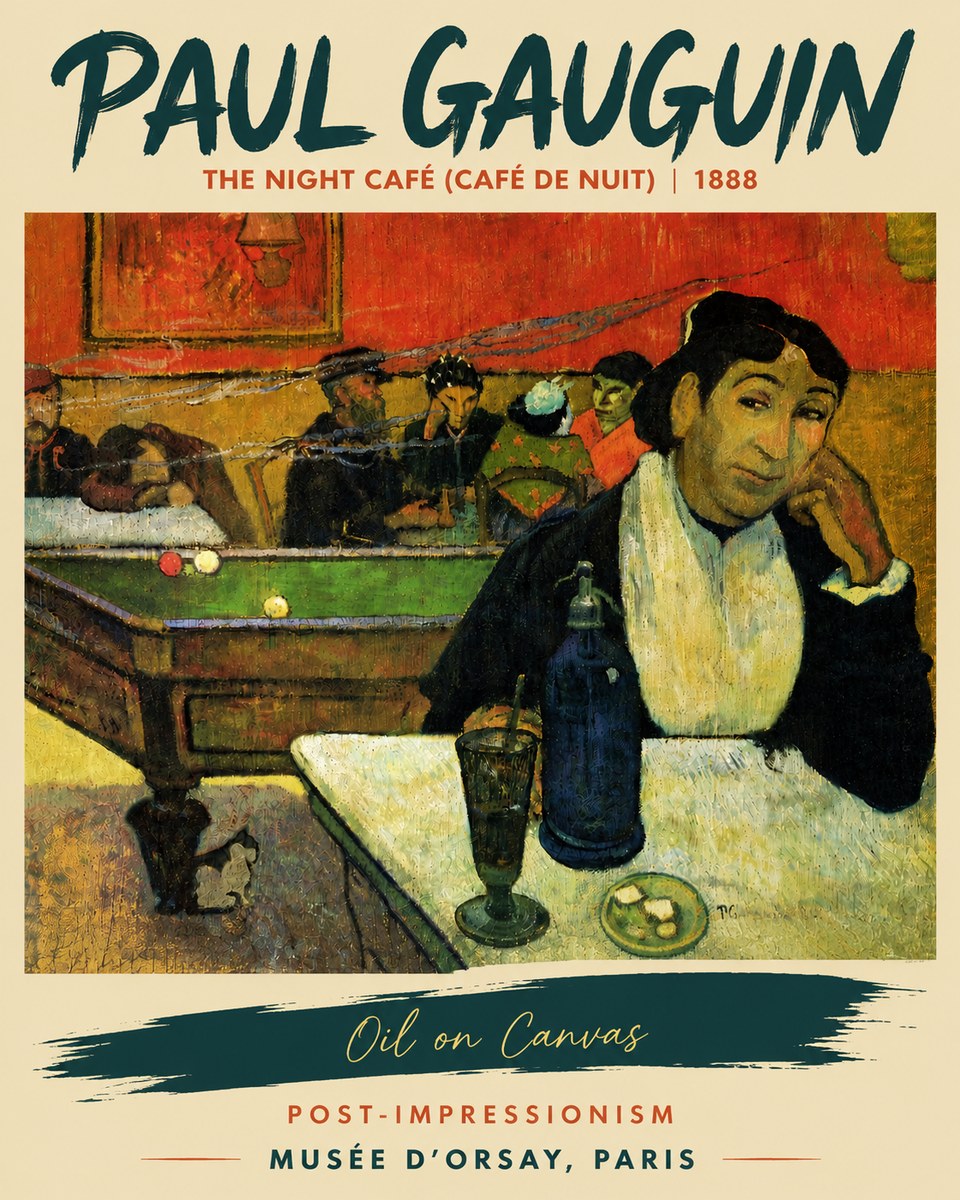 Paul Gauguin The Night Café (Café De Nuit) No5 - Poster
