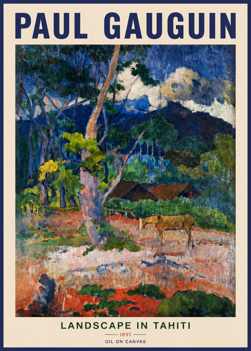 Paul Gauguin Landscape in Tahiti III No3 - Poster