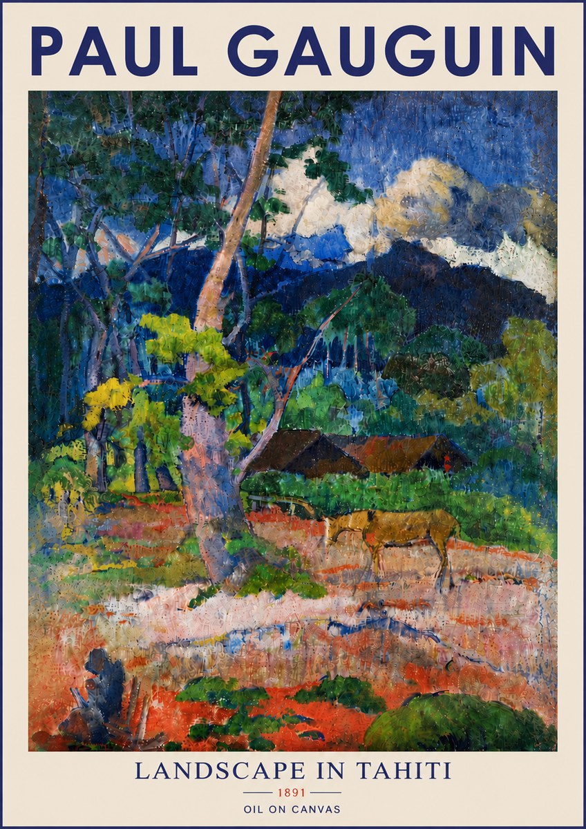 Paul Gauguin Landscape in Tahiti III No5 - Poster