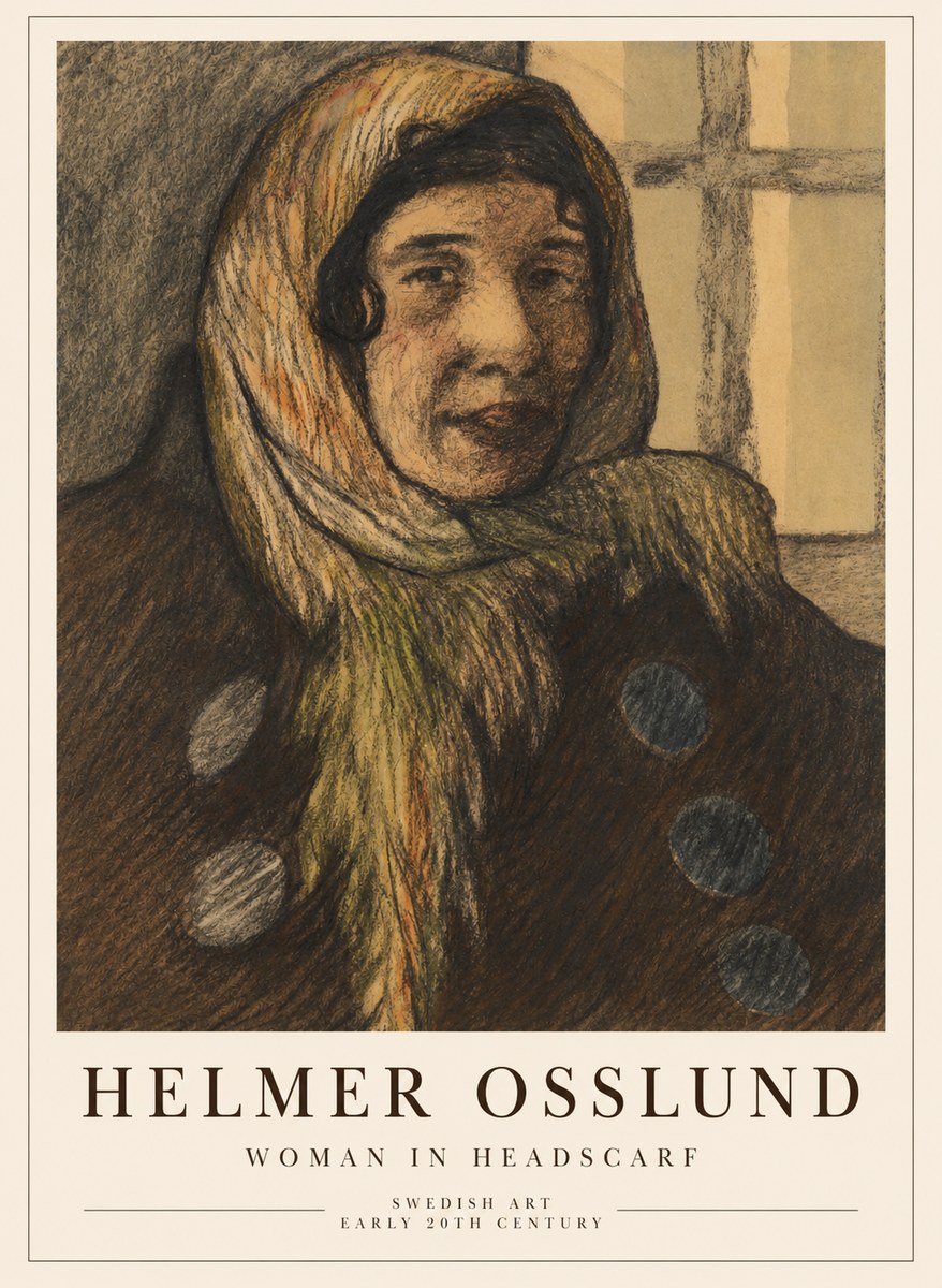 Helmer Osslund Portrait of a Woman No5 - Poster