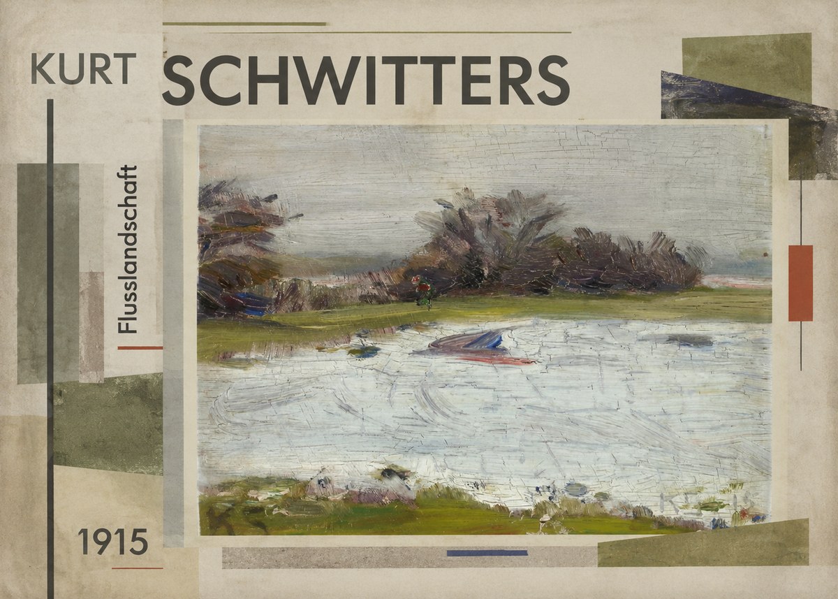 Kurt Schwitters Flusslandschaft No4 - Poster
