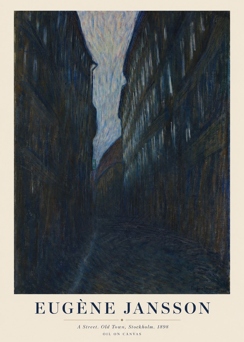 Eugène Jansson A Street. Old Town, Stockholm. 1898 No1 - Poster