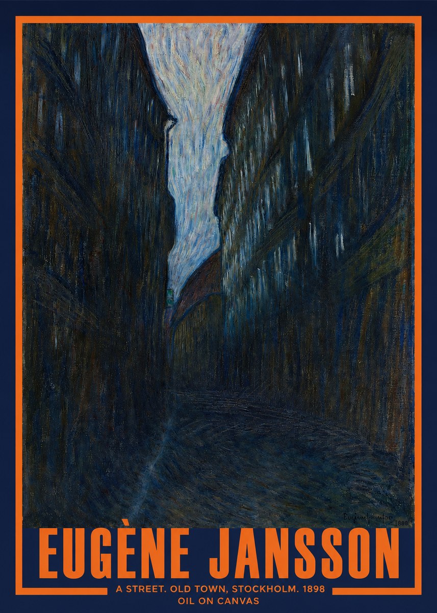 Eugène Jansson A Street. Old Town, Stockholm. 1898 No2 - Poster
