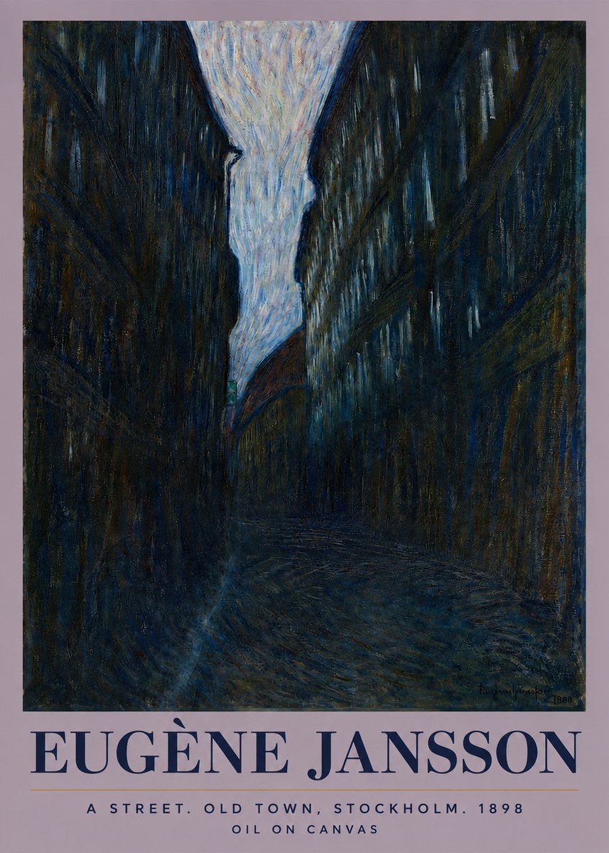 Eugène Jansson A Street. Old Town, Stockholm. 1898 No3 - Poster