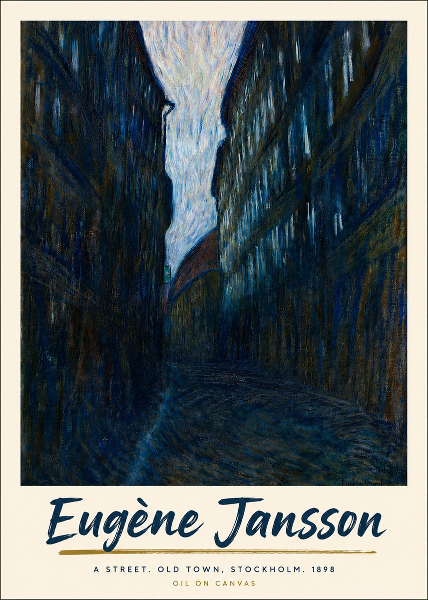 Eugène Jansson A Street. Old Town, Stockholm. 1898 No4 - Poster