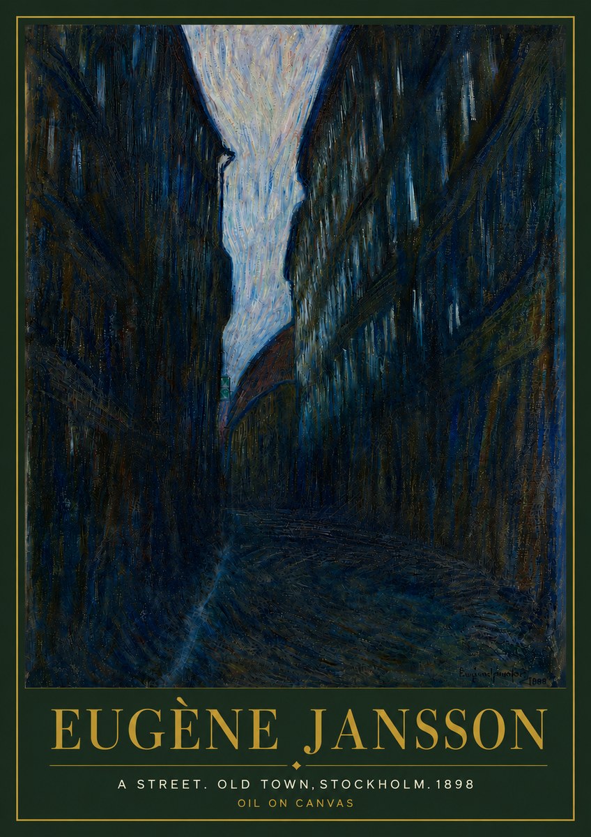 Eugène Jansson A Street. Old Town, Stockholm. 1898 No5 - Poster