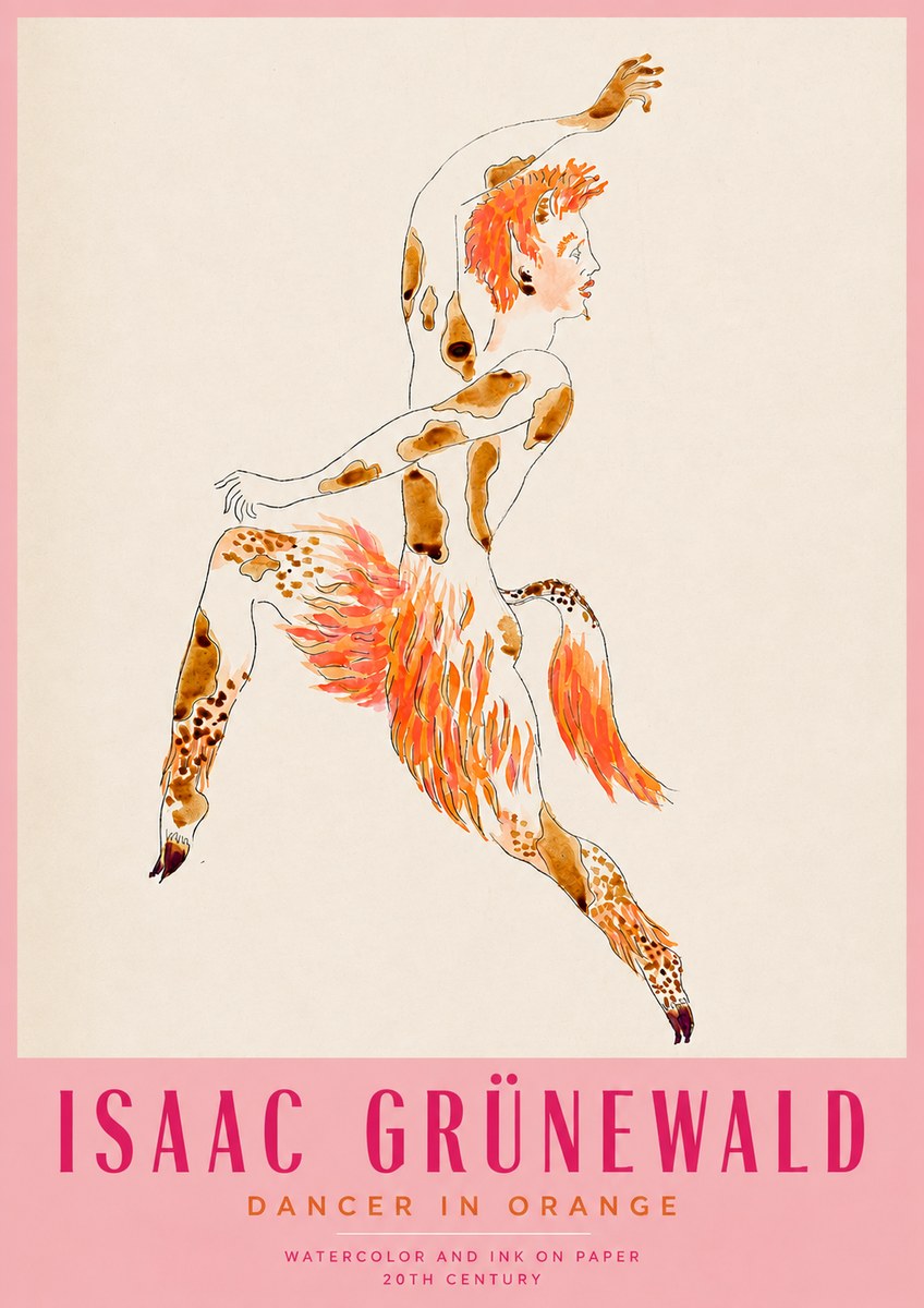 Isaac Grünewald Dancer in Orange No3 - Poster