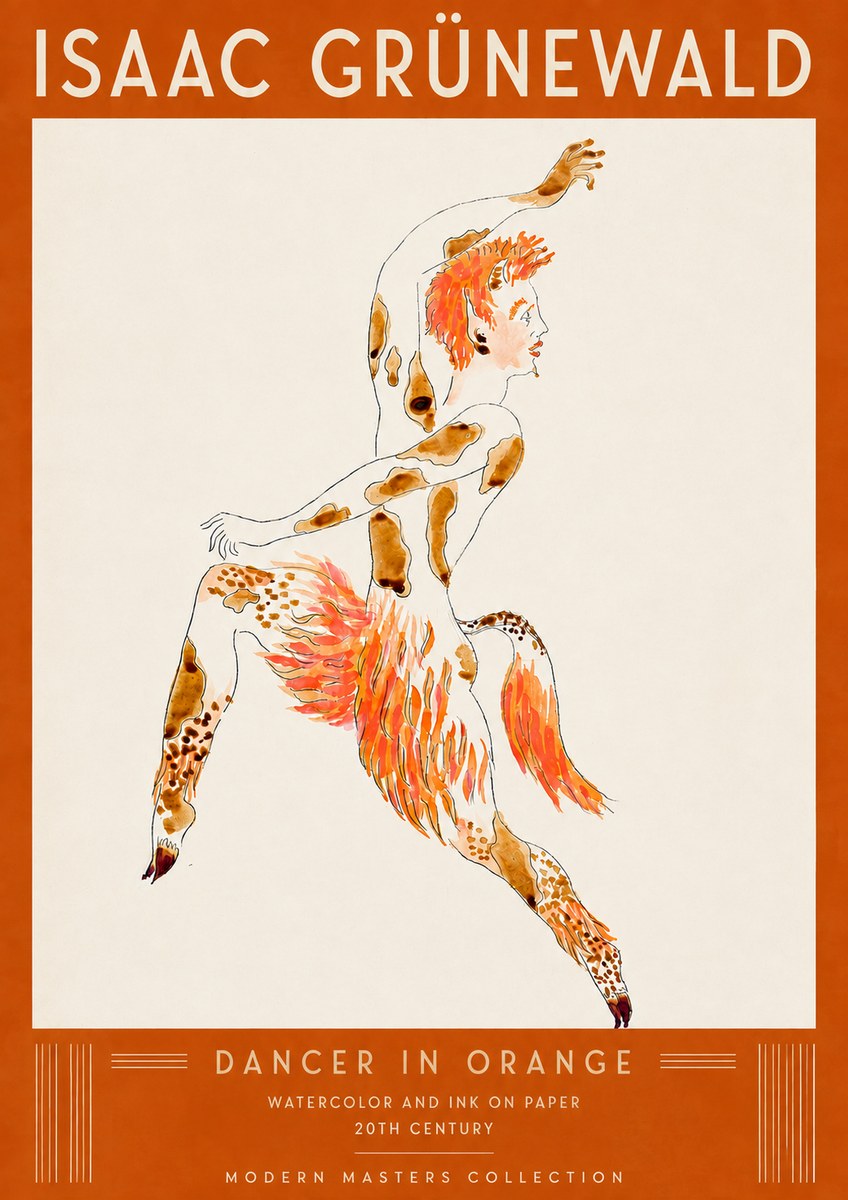 Isaac Grünewald Dancer in Orange No5 - Poster