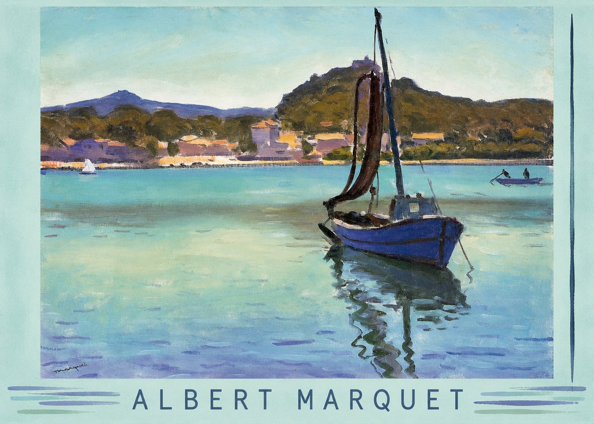 Albert Marquet Blue Boat in the Harbor No3 - Poster