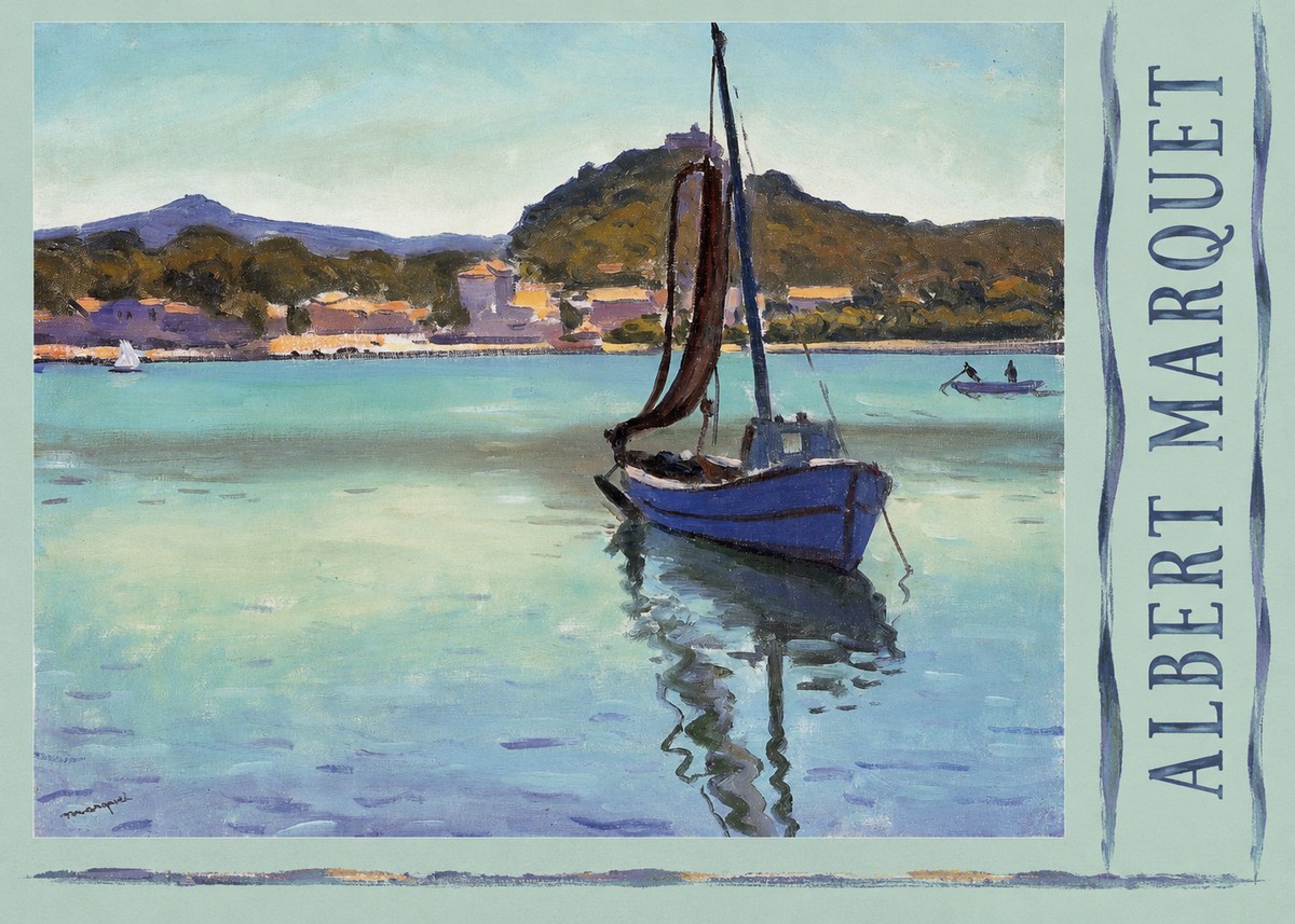Albert Marquet Blue Boat in the Harbor No5 - Poster