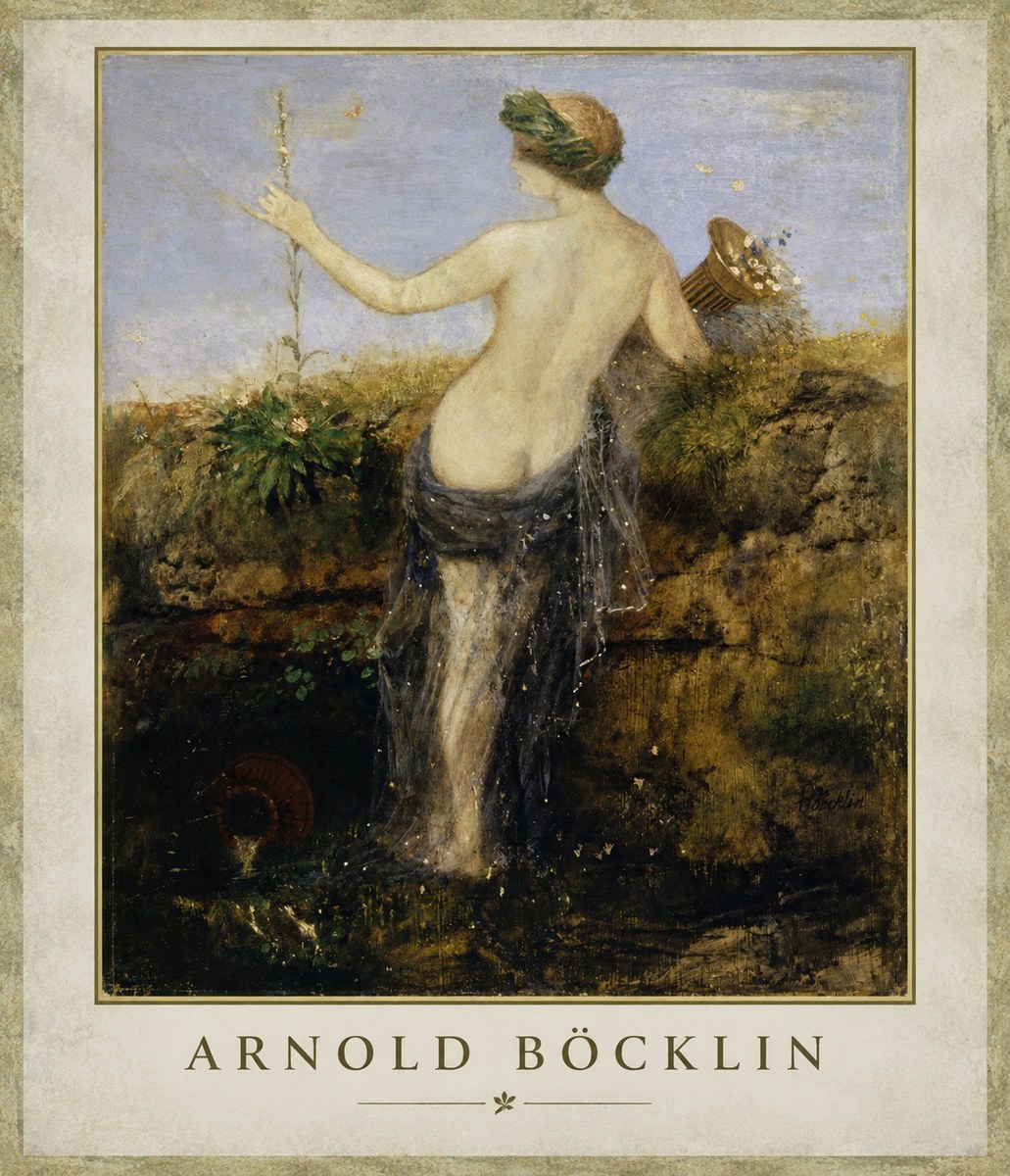 Arnold Böcklin Nymph in a Spring Forest No1 - Poster