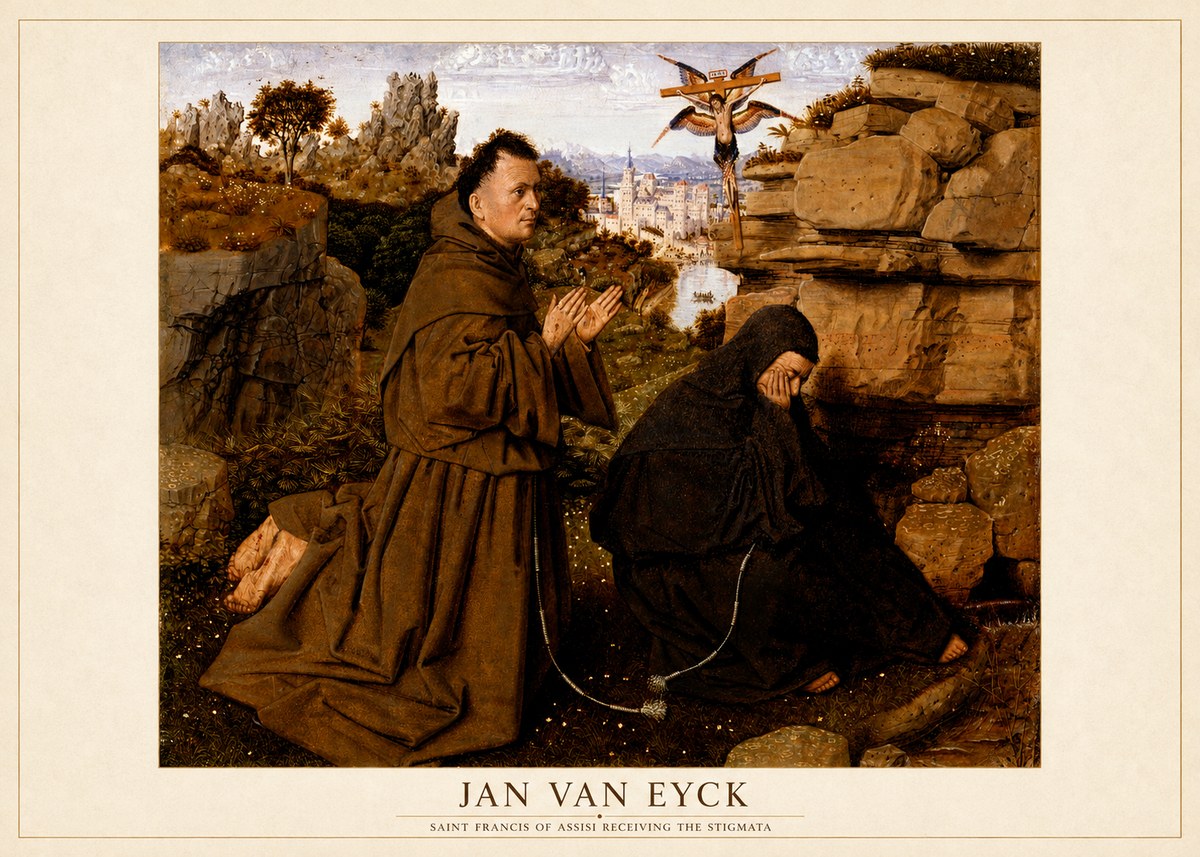 Jan van Eyck Saint Francis of Assisi Receiving the Stigmata No5 - Poster