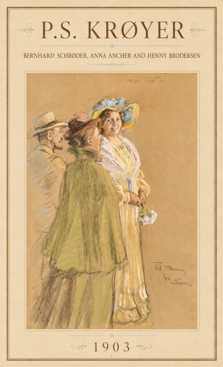 P.S. Krøyer Bernhard Schrøder, Anna Ancher and Henny Brodersen No1 - Poster