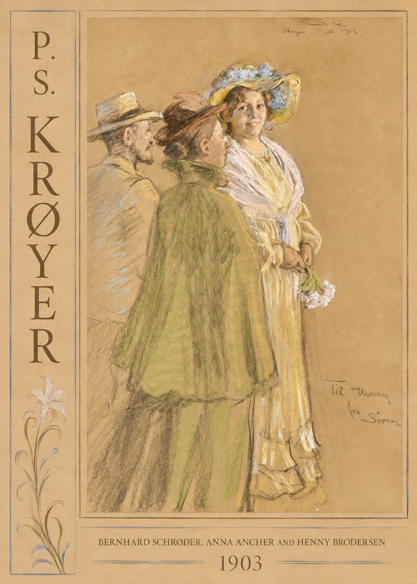 P.S. Krøyer Bernhard Schrøder, Anna Ancher and Henny Brodersen No2 - Poster