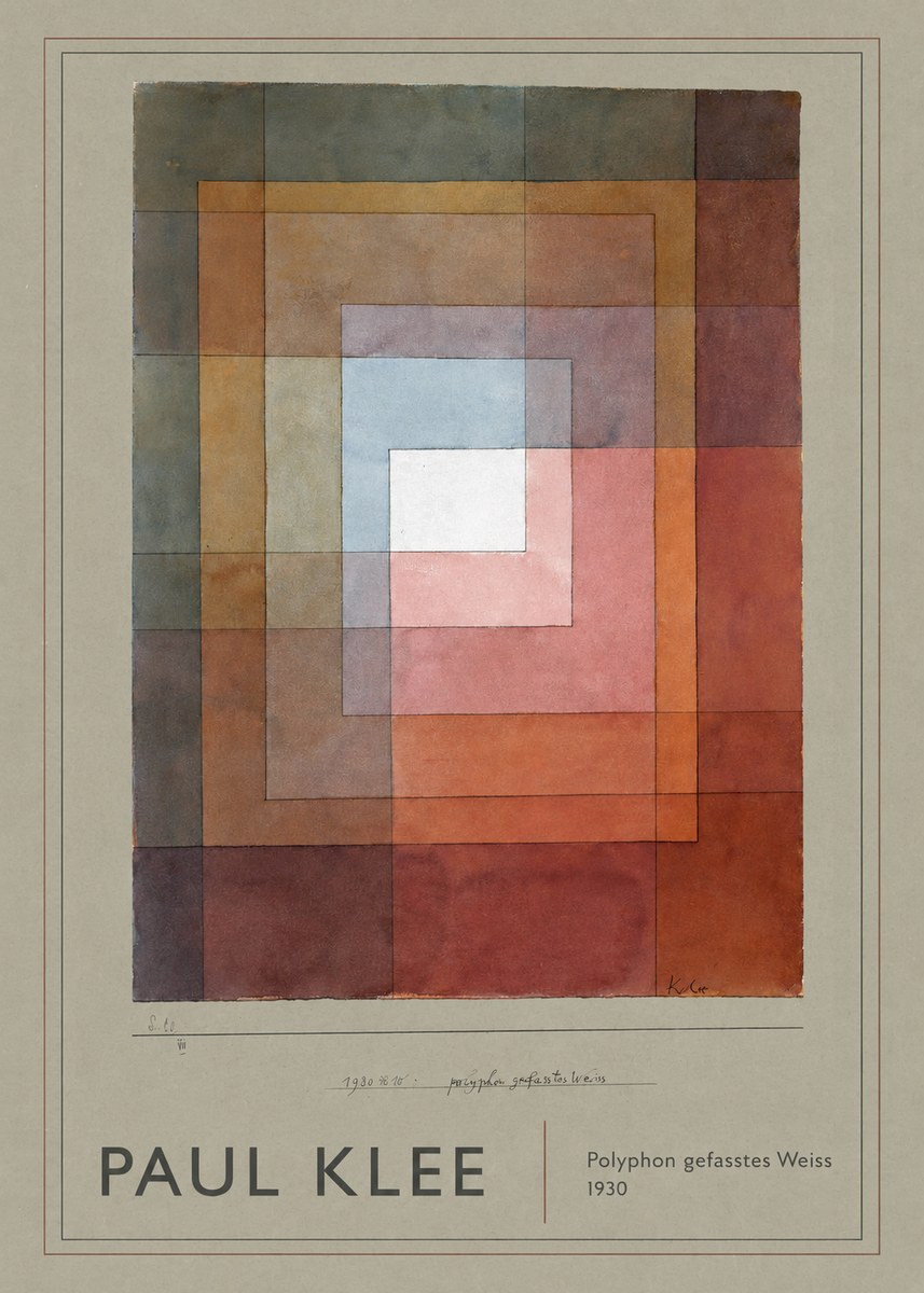 Paul Klee Polyphon Gefasstes Weiss No6 - Poster