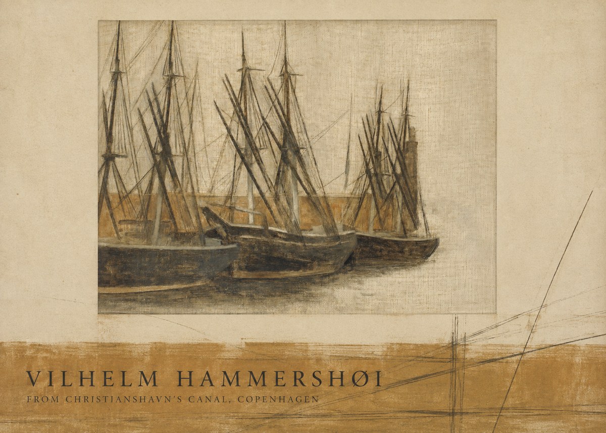 Vilhelm Hammershøi From Christianshavn's Canal, Copenhagen No6 - Poster