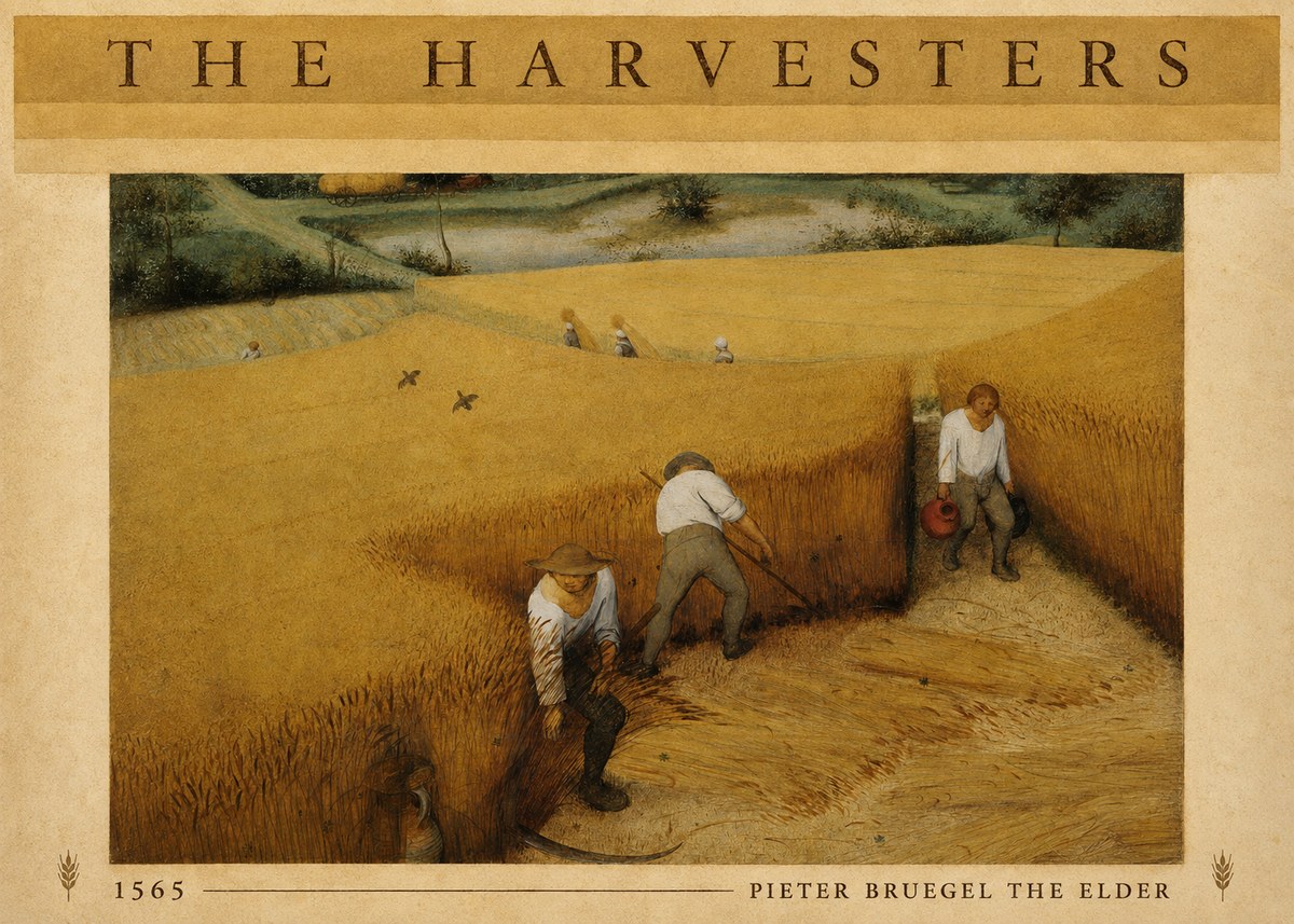 Pieter Bruegel The Harvesters IV No6 - Poster